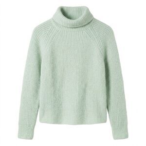 Pacas Alpaca Merino Sweater Womens Small Cropped Turtleneck Sage Green